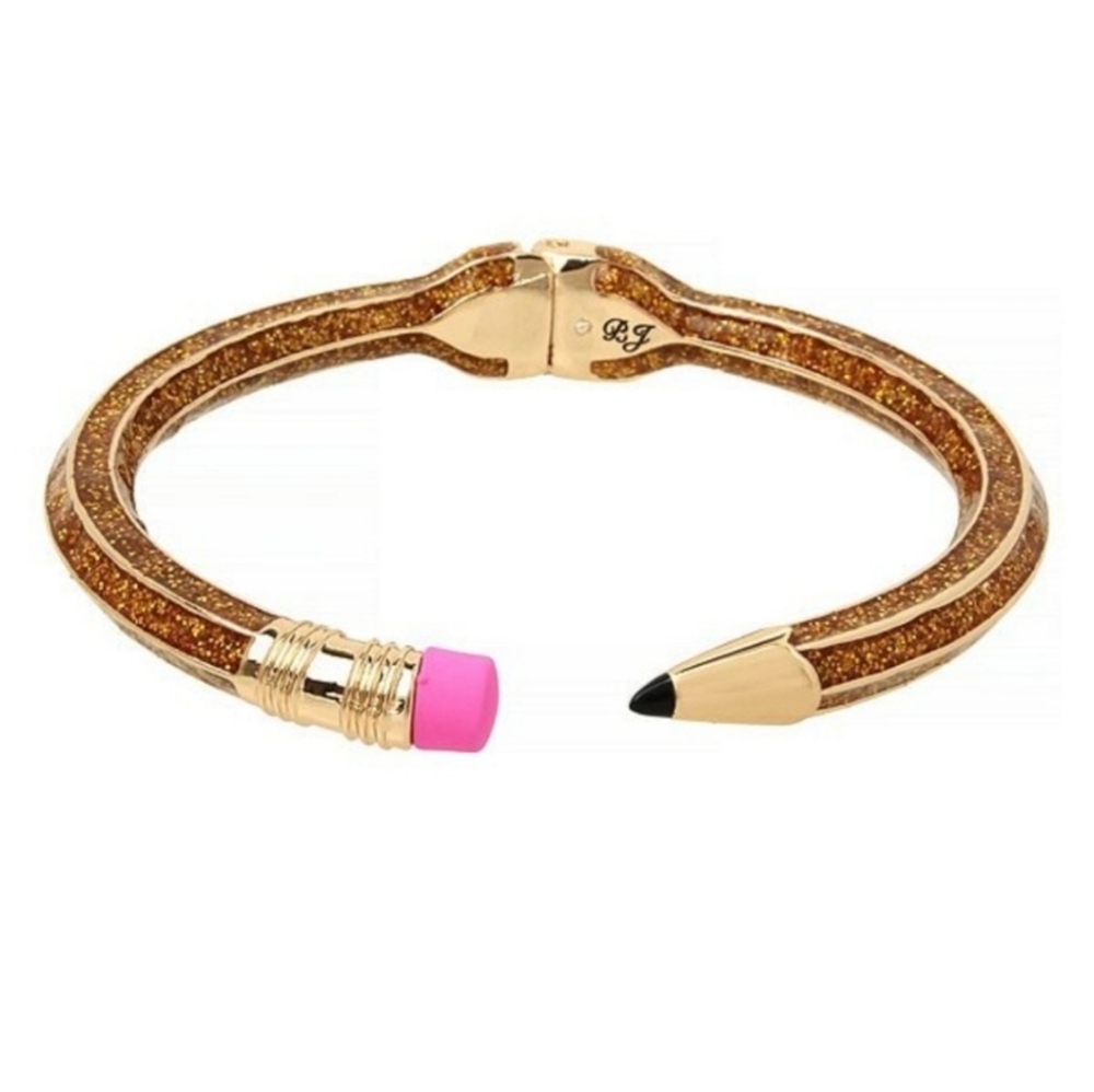 ❇️Betsey Johnson Glitter Hinged Pencil Bracelet NWT/NIB